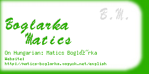 boglarka matics business card